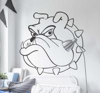 Silhouet Muursticker Bulldog - thumbnail