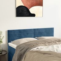 Hoofdborden 2 st 72x5x78/88 cm fluweel donkerblauw - thumbnail