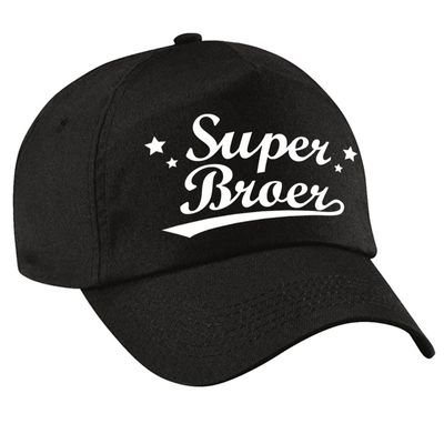 Super broer cadeau pet /cap zwart voor heren