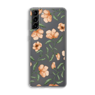 Peachy flowers: Samsung Galaxy S21 Plus Transparant Hoesje
