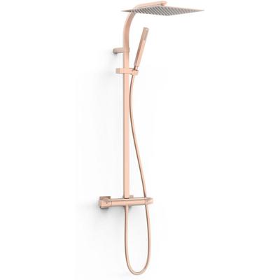 Regendouche set Tres Project | opbouw | Thermostaatkraan | 2-weg | Rond | 24k Rose goud mat