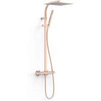Regendouche set Tres Project | opbouw | Thermostaatkraan | 2-weg | Rond | 24k Rose goud mat