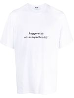 MSGM t-shirt en coton à slogan imprimé - Blanc - thumbnail