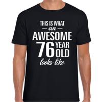 Awesome 76 years - geweldig 76 jaar cadeau t-shirt - zwart - voor heren - Verjaardag cadeau