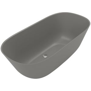 Villeroy & Boch Theano vrijstaand duobad - 155x75cm - kunststof quaryl - ovaal - mat grijs ubq155anh7f200v-3s