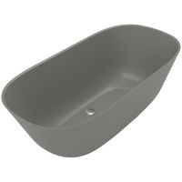 Villeroy & Boch Theano vrijstaand duobad - 155x75cm - kunststof quaryl - ovaal - mat grijs ubq155anh7f200v-3s