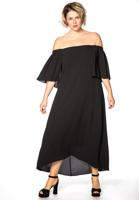 Yoek Lange off shoulder jurk | Zwart | Maat XL Yoek Lange off shoulder jurk | Zwart | Maat XL