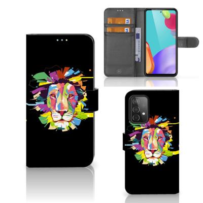 Samsung Galaxy A52 Leuk Hoesje Lion Color Samsung Galaxy A52 Leuk Hoesje Lion Color