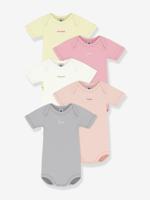 Set van 5 body's met korte mouwen voor baby wit