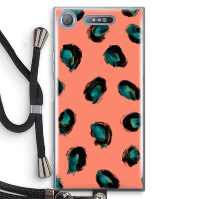 Pink Cheetah: Sony Xperia XZ1 Transparant Hoesje met koord