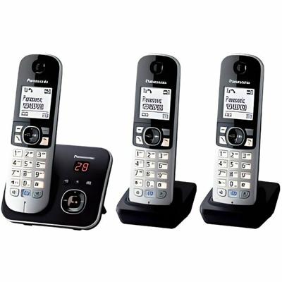 Draadloze telefoon Panasonic KX-TG6823 Wit Zwart Zwart/Zilverkleurig