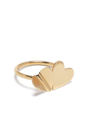 Cadar bague Double Folded en or 18ct à motif cœur
