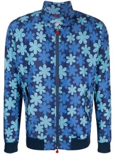 Kiton veste bomber à imprimé graphique - Bleu