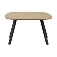 Woood Tablo eettafel wit organisch eiken 130 x 130 cm zwart 2-standen onderstel