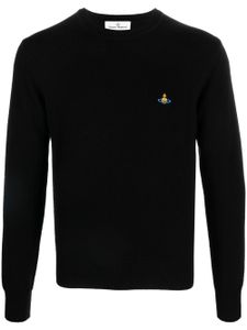 Vivienne Westwood pull en maille fine à logo Orb brodé - Noir