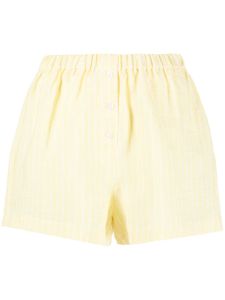 Forte Dei Marmi Couture short rayé en lin à taille élastiquée - Jaune