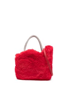 Le Silla mini sac à main Ivy en fourrure artificielle - Rouge