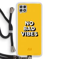 No Bad Vibes: Samsung Galaxy A22 4G Transparant Hoesje met koord