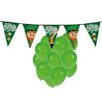 St. Patricks Day feestartikelen met ballonnen en slinger - thumbnail