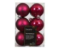 12 onbreekbare kerstballen festive pink 6 cm 12 onbreekbare kerstballen festive pink 6 cm