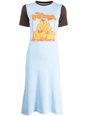 Charles Jeffrey Loverboy robe à imprimé graphique - Bleu