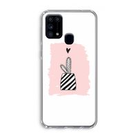 Zwart-wit cactus: Samsung Galaxy M31 Transparant Hoesje
