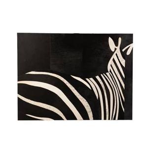 J-Line - J-Line Kader Rechthoek Zebra Leder Zwart Wit - 120x90 CM