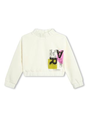 Karl Lagerfeld Kids sweat à logo imprimé - Blanc