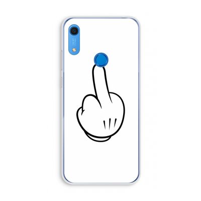 Middle finger white: Huawei Y6s Transparant Hoesje