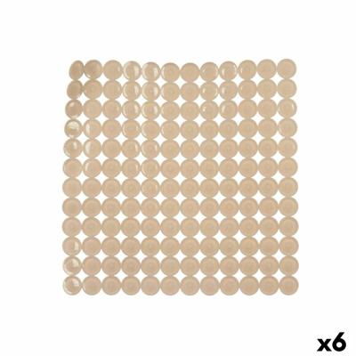 Antislipmat voor in de douche Beige PVC 54 x 54 x 1 cm (6 Stuks)