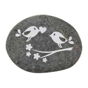 Zwarte Gelukssteen Love Birds op Tak
