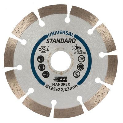 Diamantzaagblad 115mm Universeel Standaard Mandrex