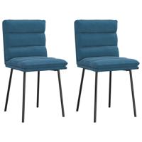 Eetkamerstoelen 2 st fluweel blauw