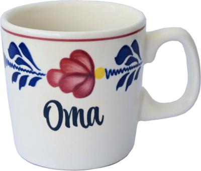 Boerenbont Beker Mok 0,2L met opdruk Oma