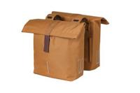 Basil City dubbele fietstas, waterafstotend, camel bruin, Universal Bridge systeem, 28-32L