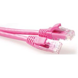 ACT Roze 15 meter U/UTP CAT6 patchkabel snagless met RJ45 connectoren