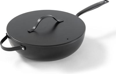 BE Living Wokpan met deksel ø 30 cm - keramische anti-aanbaklaag - PFAS-vrij - geschikt voor alle warmtebronnen - zwart