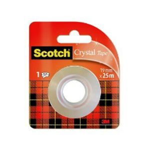 Scotch Plakband Crystal ft 19 mm x 25 m, blister met 1 rolletje