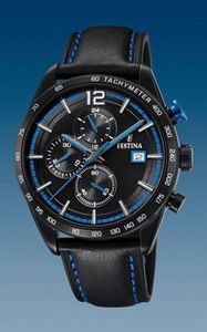 Horlogeband Festina F20344-4 Leder Zwart 22mm
