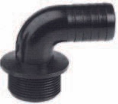 Europond Haakse Slangpilaar PP Zwart, Buitendraad 1/2" x 13mm Tule, Weerbestendig voor Vijver