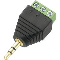 TRU COMPONENTS Jackplug 3,5 mm Stekker, recht Aantal polen: 3 Stereo Zwart 1 stuk(s)