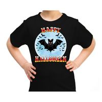 Happy Halloween vleermuis verkleed t-shirt zwart voor kinderen - thumbnail