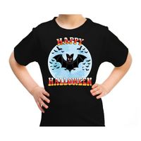 Happy Halloween vleermuis verkleed t-shirt zwart voor kinderen