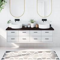 VidaXL Wastafelblad 180x50x(2-6) cm behandeld massief hout donkerbruin