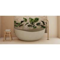 Ideavit Idea.sense vrijstaande badkuip - 160x97.5x58cm - incl. pup-up afvoer - beton D1 290337-D1