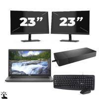 Dell Latitude 7330 - Intel Core i5-12e Generatie - 13 inch - Touch - 16GB RAM - 256GB SSD - Windows 11 Home + 2x 23 inch Monitor