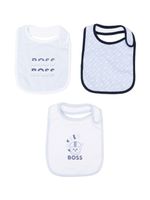 BOSS Kidswear lot de trois bavoirs en coton - Bleu