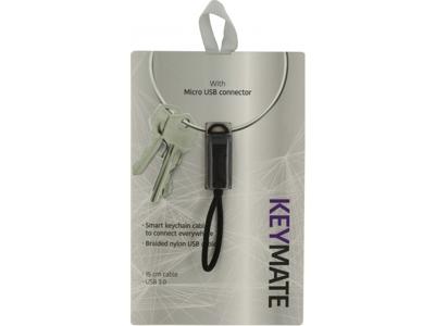 KeyMate KeyMate Charge/Sync Keychain Cable Nylon Braided Micro USB Black
