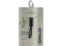 KeyMate KeyMate Charge/Sync Keychain Cable Nylon Braided Micro USB Black