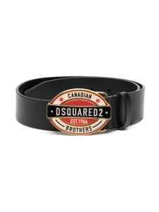 DSQUARED2 KIDS ceinture en cuir à boucle logo - Noir